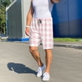 thumbnail image 5 of Daiia Pink Checkboard Mens Woven Stretch Pajama Short,Short Pajama Pants-X-Large, 5 of 9