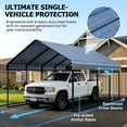 thumbnail image 7 of 10x20 FT Heavy Duty Metal Carport - Galvanized Steel Frame & Roof, All-Weather & Snow Load Protection for Cars, SUVs, Trucks, RVs, Boats, UV Resistant, Rust-Resistant, Snow-Resistant Portable Shelter, 7 of 7