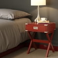 thumbnail image 2 of Hassch Rustic Nightstand Wood End Table Side Table with 1 Storage Drawers, Red, 2 of 10