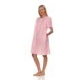 thumbnail image 3 of Lati Fashion Women Snaps Front Duster Short Sleeve Female Nightgowns & Sleepshirts Pink Size 2X, 3 of 4