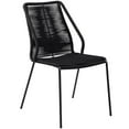 thumbnail image 3 of Afuera Living Metal Black Dining Chair Stackable Intricately Woven Rope Design 22"W x 25"D x 35"H Assembled, 3 of 9