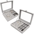 thumbnail image 1 of Jewelery Box, 2Pcs Jewelery Storage, Ladies Jewelery Box, Jewelery Boxes and Display Stands with Lid, Velvet Jewelery Box for Ring, Earrings, Necklace, 1 of 5