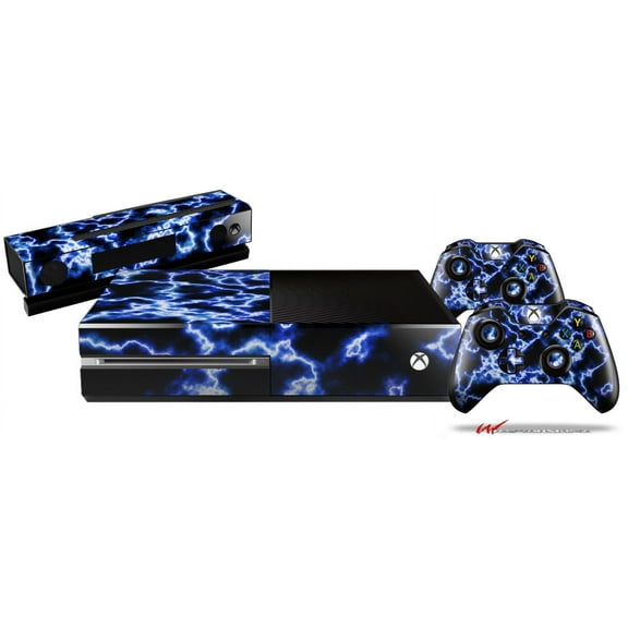 Electrify Blue - Skin Bundle Decal Style Skin fits XBOX One Console Original, Kinect and 2 Controllers (XBOX SYSTEM NOT INCLUDED)