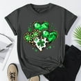 thumbnail image 2 of El Día de San Patricio Manga Corta Cuello Redondo Suéter Casual Top, Ligero 95% Poliéster 5% Blusa de Spandex para Vacaciones Y Uso Diario, Tops de Mujer Casual, 2 of 5
