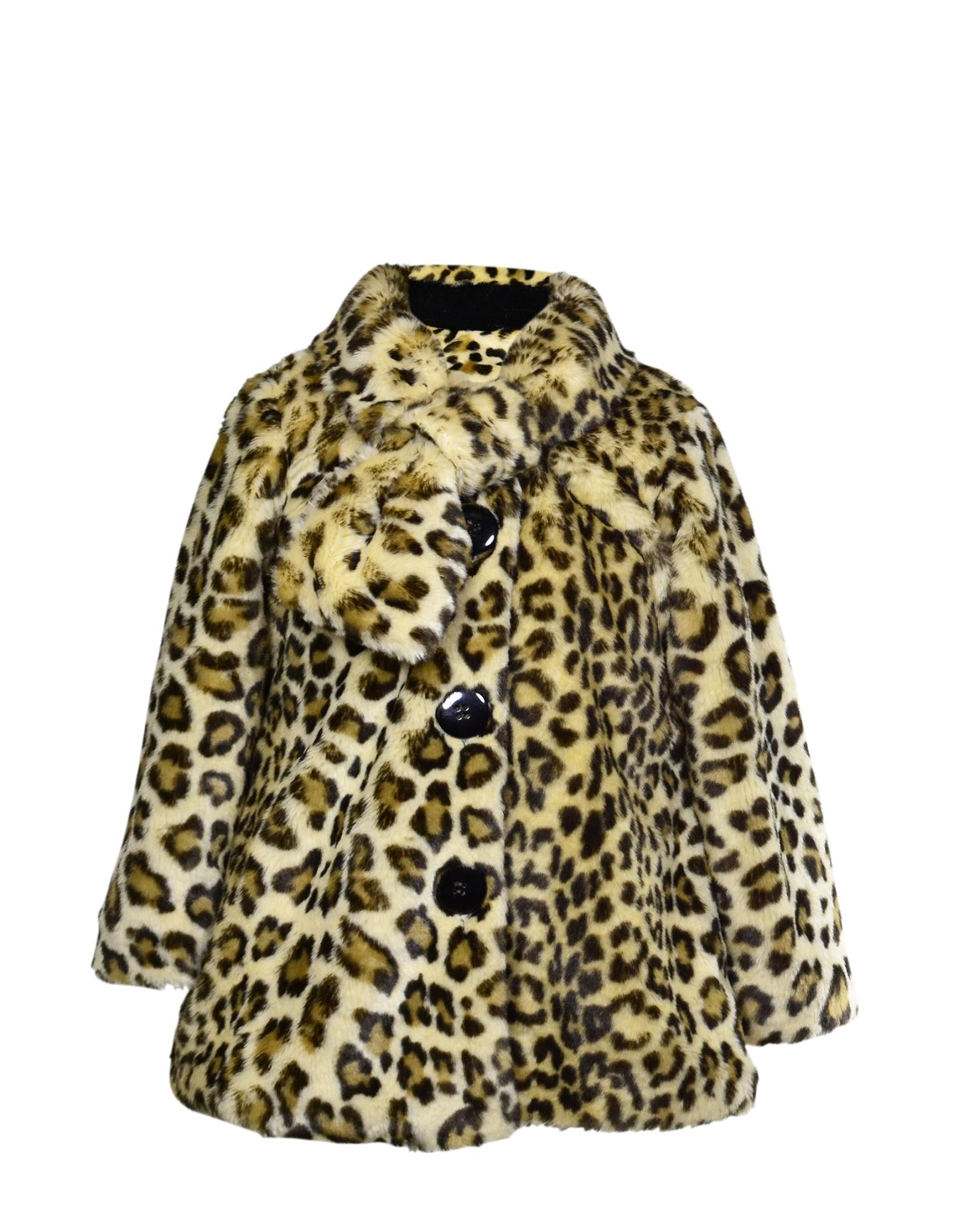 Widgeon - Widgeon Little Girls' Button Front Faux Fur Coat, Amur