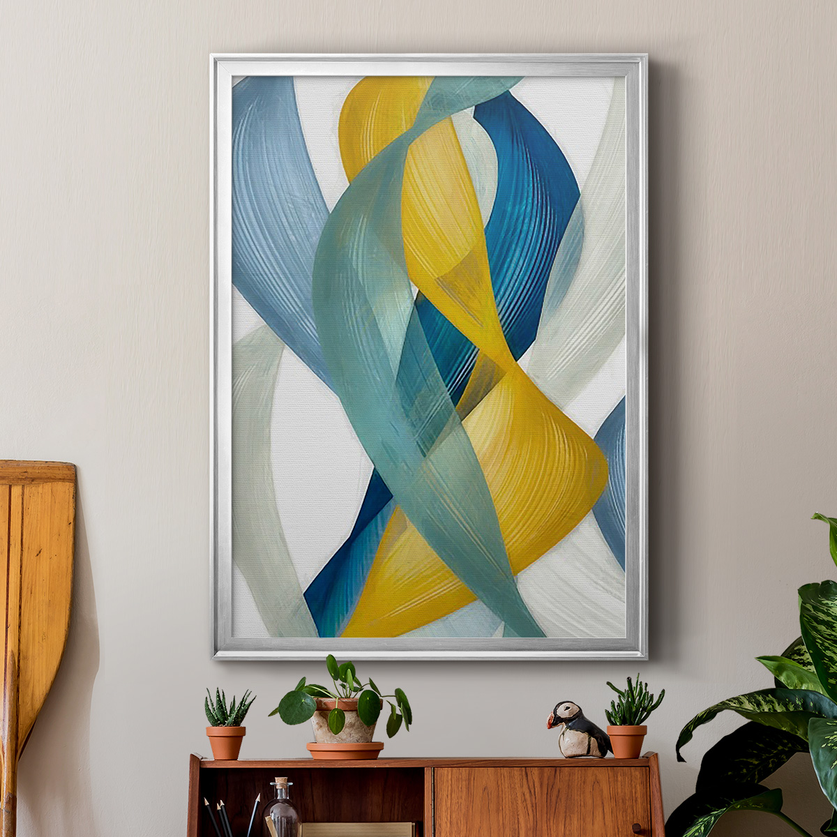 Horizontal Bands I Premium Framed Print, in Gold, Black, or Silver - Ready to Hang