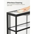 thumbnail image 4 of Console Table, 55" Entryway Table with 3 Tiers, Open Glass Sofa Table for Living Room, Foyer, Entryway, Bedroom, Hallway (Black), 4 of 5