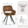 thumbnail image 4 of Homy Casa Accent Chairs Swivel Armchairs Living Room Bedroom Office Set of 2, Suede Brown, 4 of 6