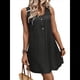 thumbnail image 1 of Vestido Corto Informal Sin Mangas con Cuello Redondo y Botones Al Frente para Mujer Negro S, 1 of 7