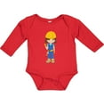 thumbnail image 3 of Inktastic Cute Girl, Construction Worker, Brown Hair Girls Long Sleeve Baby Bodysuit, 3 of 5