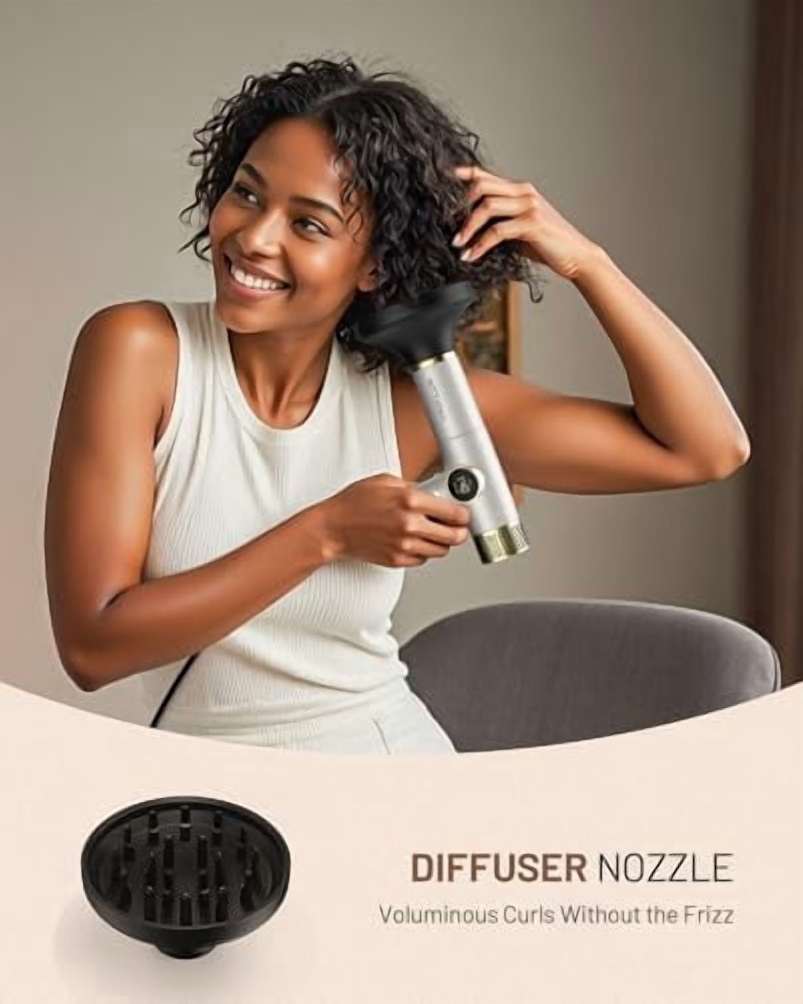 Dual Voltage Travel Hair Dryer with Magnetic Diffuser, 2000W High-Speed Ionic Hair Dryers Gift for Women, Fast Drying, Low Noise, No Heat Damage