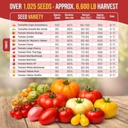 Organo Republic 14 Rare Tomato & Tomatillo Garden Seeds Variety Pack 1025+ Non-GMO Heirloom Tomato
