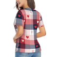 thumbnail image 2 of Goofa Heart Plaid Pattern Women's Slim-Fit Short-Sleeve V-Neck T-Shirt,Classic-Fit Short-Sleeve V-Neck T-Shirt-Large, 2 of 5