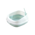 thumbnail image 2 of Caja de arena para gatos, inodoro, extraíble, gran espacio, caja de arena portátil, semicerrada, a prueba de salpicaduras, fácil de limpiar, bandeja Azul Yinane Bandeja de arena para gatos, 2 of 8