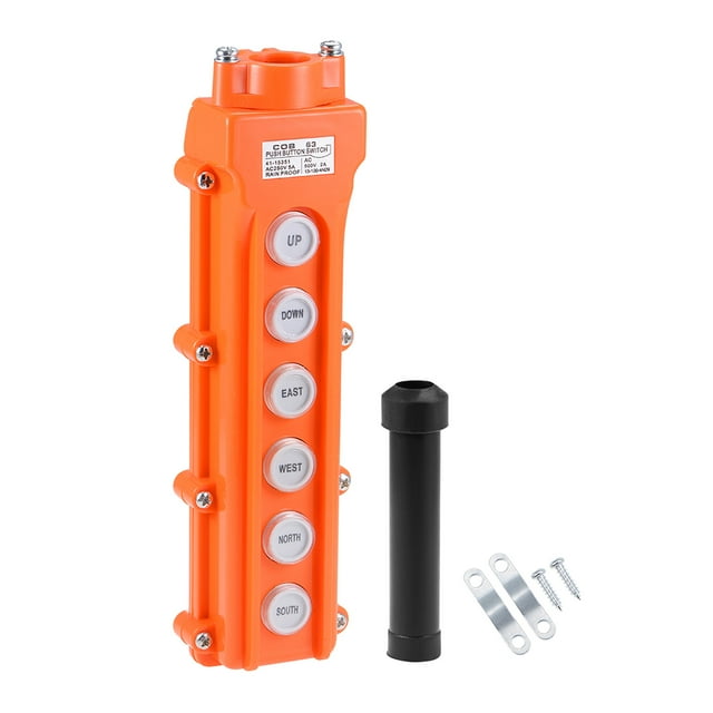 Unique Bargains Hoist Crane Pendant Control Station Push Button Switch , 6 Ways 2 pcs