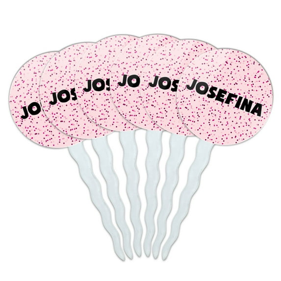 Josefina Cupcake Picks Toppers - Set of 6 - Pink Speckles