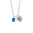 thumbnail image 2 of Delight Jewelry Silvertone Blue Policeman's Badge Silvertone Script Initial Disc - G - Charm Necklace, 20"+3", 2 of 4