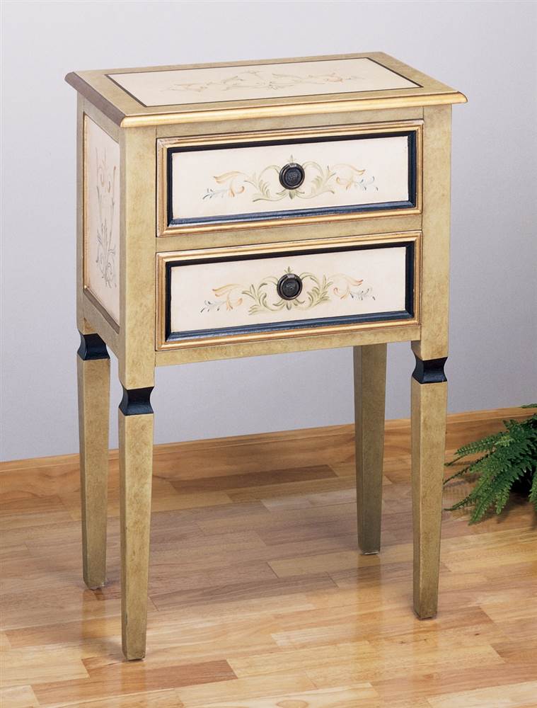 15x24x36"H SCROLL 2 DRAWER OCCAS. TABLE