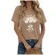 thumbnail image 1 of Camiseta de Manga Corta de Verano para Mujeres con Estampado Floral de Moda con Cuello Redondo Y Mangas Cortas, Camisetas de Manga Corta de Mujer, 1 of 8