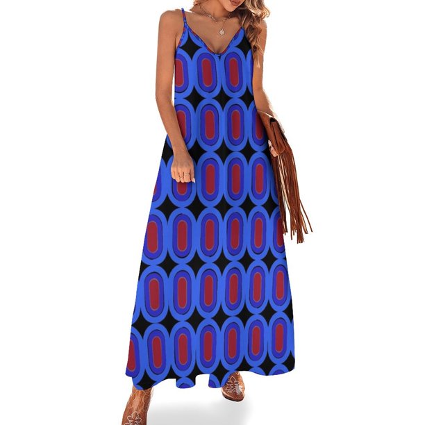 Vestido sin mangas con estampado mod de los años 60, vestido holgado para mujer, vestido elegante de lujo para mujer