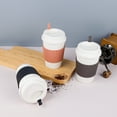 thumbnail image 2 of 450ML Coffee Cups With Lids Wheat Straw Reusable Portable Coffee Cup Dishwasher Safe Coffee Mug Coffee Tea Travel Cups, 2 of 7