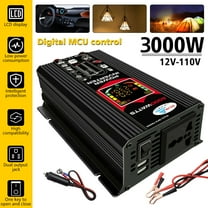 MDHAND 3000W Car Power Inverter DC 12V to AC 110V Car Converter with LED Display Remote, Black