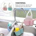 thumbnail image 2 of IBASETOY 2Pcs Adjustable Green Sink Sponge Drain Basket with Hollow Bottom Design, 2 of 5