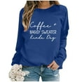 thumbnail image 2 of WEAIXIMIUNG Custom Sweatshirt Ladies Fashion Leisure Pure Color Loose Long Sleeved Printed Letters Round Collar, 2 of 4