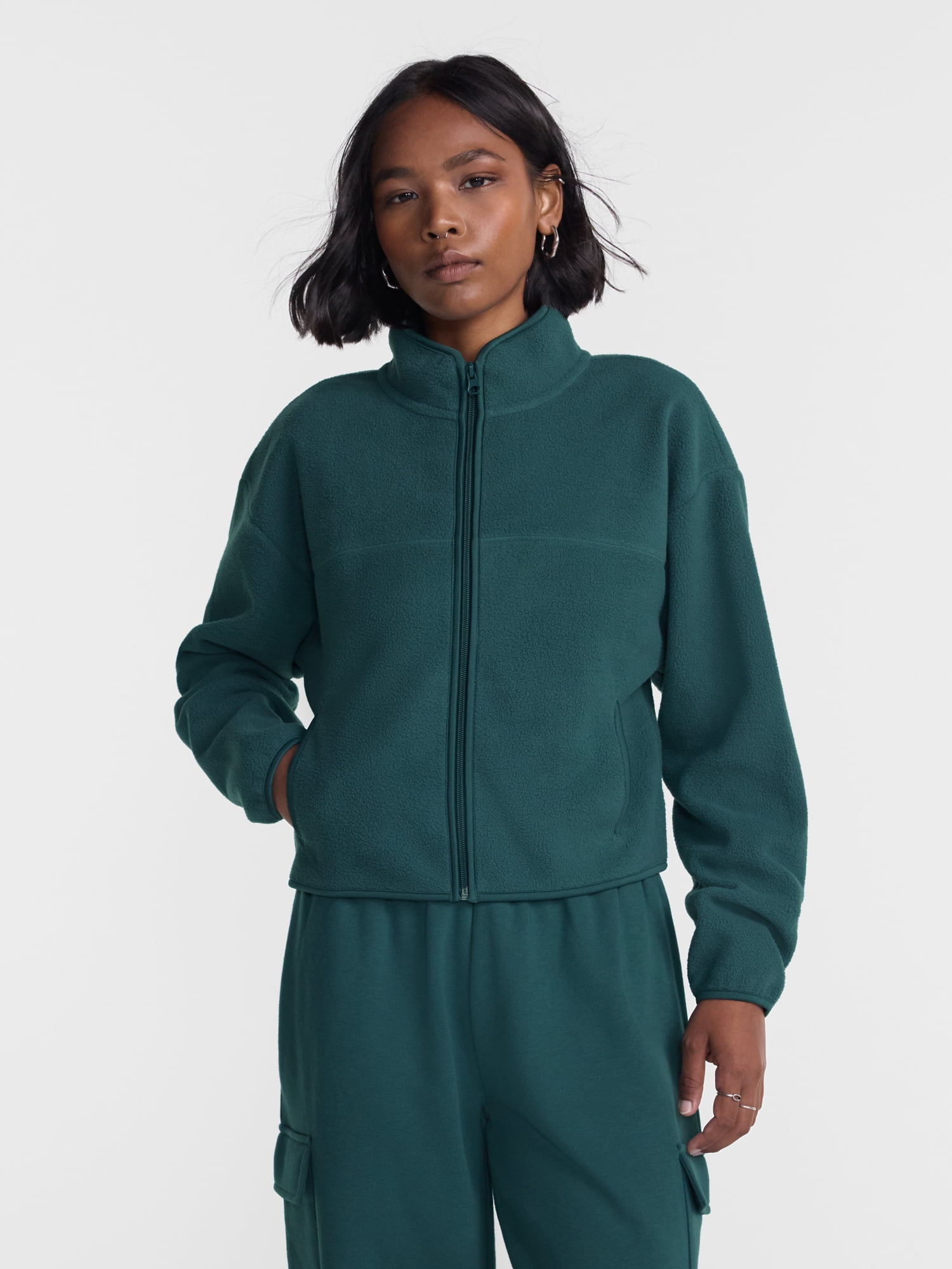 No Boundaries Polar Fleece Zip Up Jacket, Women’s and Women's Plus XXS-4X