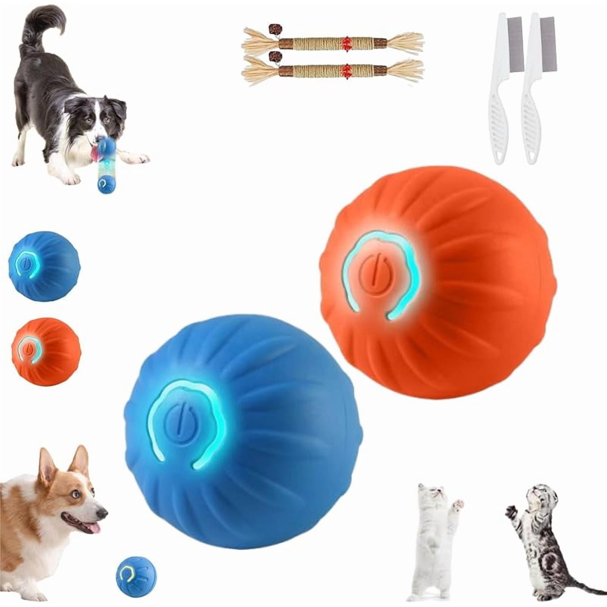 Smart Interactive Dog Toy, Wicked Ball AIR, Automatic Moving, Bouncing, and Rotating, E-TPU Material, IPX7 Waterproof Rating, Active Rolling Ball for Medium and SmallDogs