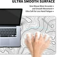 thumbnail image 5 of White Topographic Contour Gaming Mouse Pad 35.4 X 15.7 Inch XXL Geographic Map Lines Full Des Mousepad Extended Large Non-Slip Rubber Base Keyboard Mat with Stitched Edges for Home Office, 5 of 6