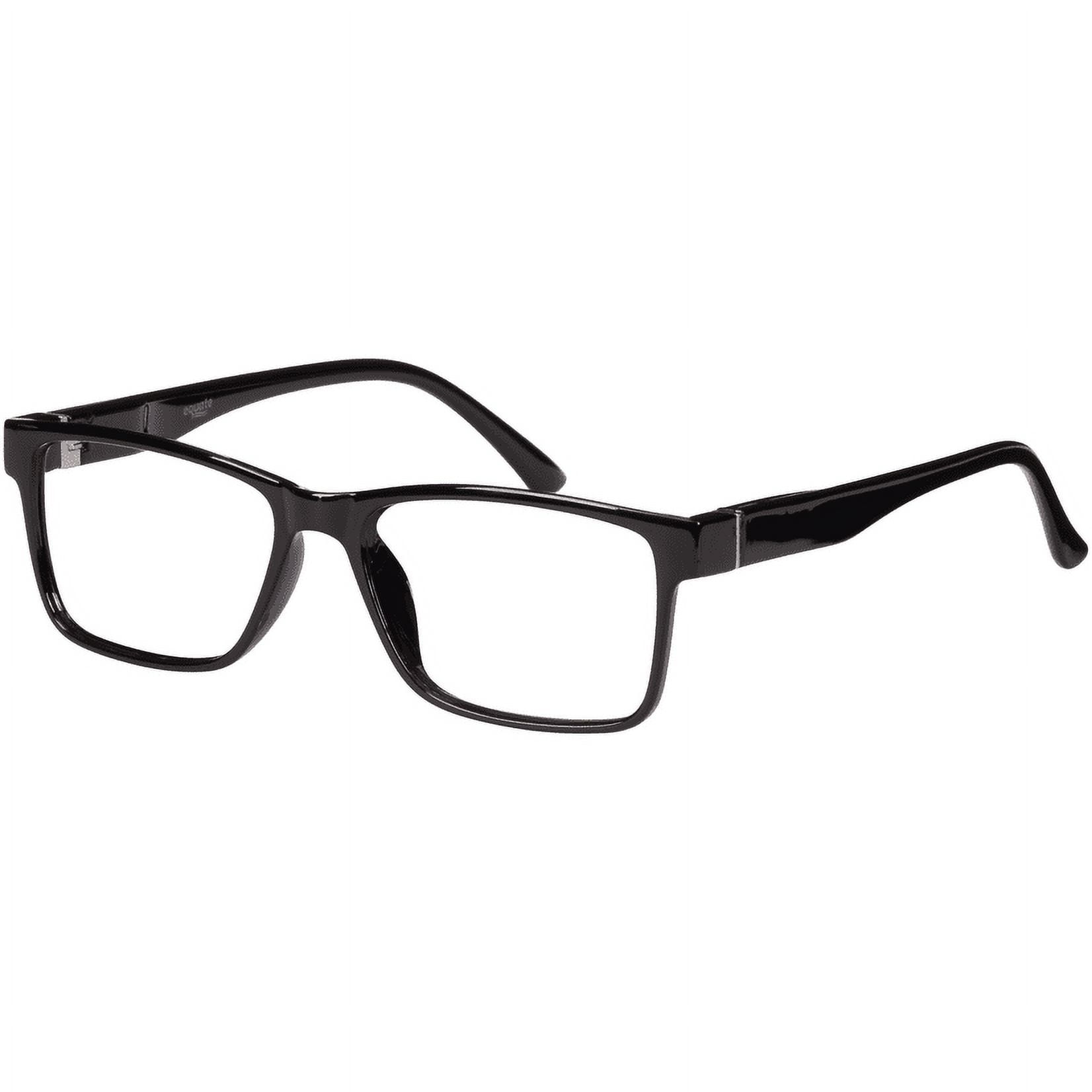 Equate Men's Finn Bluelight Rectangular Reading Glasses with Case, Black, +1.25