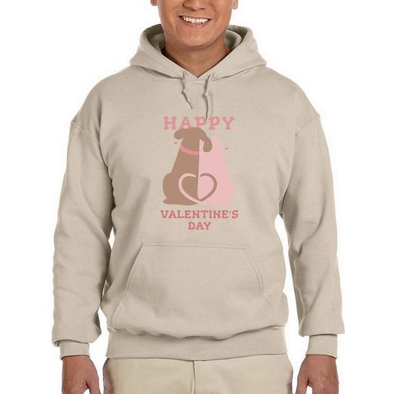 Happy Valentine's Day Dogs Hoodie Men -Smartprints Designs, Male 4X-Large