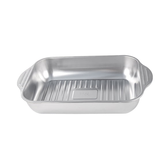 OIUR Stainless Steel Roasting Pan with Lid And Handle Heavy Duty Turkey Baking Broiler Tray High Sided Induction Roast Tray for Chicken Vegetable Lasagna