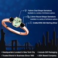 thumbnail image 2 of Gem Stone King 18K Rose Gold Plated Silver Green Prasiolite and Black Diamond Engagement Ring for Women | 1.09 Cttw | Oval 7X5MM | Gemstone Birthstone | Size 7, 2 of 6