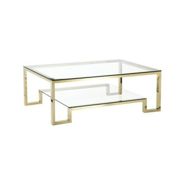 Pangea Home Laurence Metal Coffee Table in Polished Gold