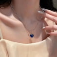 thumbnail image 5 of Opolski Necklace Heat Discoloration Bead Chain Elegant Gift Small Love Heart Faux Crystal Clavicle Necklace, 5 of 10