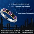 thumbnail image 2 of Gem Stone King 10K Two Tone Gold Purple Amethyst and Black Onyx Wedding-Bands Ring for Women | 0.74 Cttw | Round 3.5MM | Gemstone February Birthstone | Size 9, 2 of 6