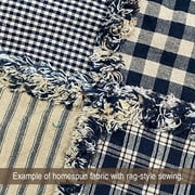 JCS Primitive Black Ticking Stripe Farmhouse Homespun Cotton Fabric Sold by the Yard