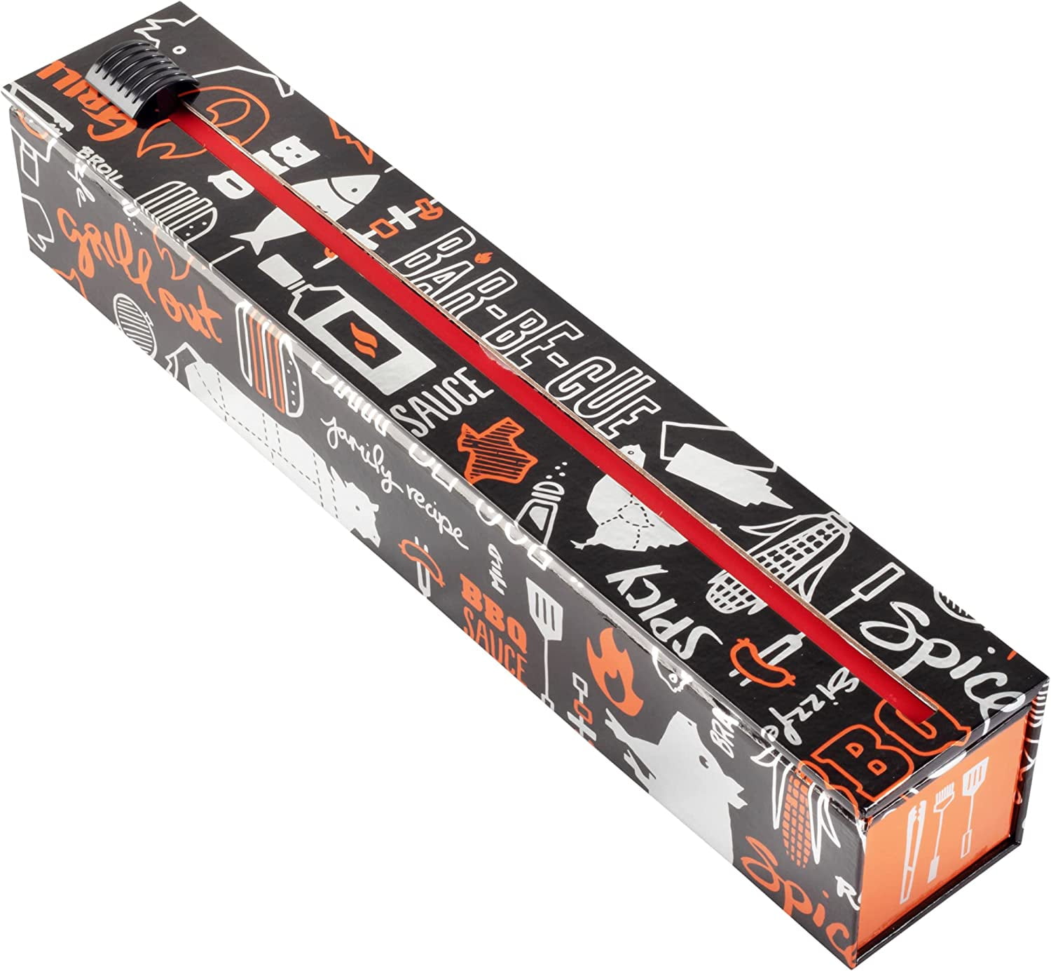 ChicWrap BBQ Grill Foil Refillable Dispenser with 12" x 30' Roll of Heavy Duty Professional Grade Aluminum Foil