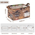 thumbnail image 2 of Foldable Iron Frame Storage Basket Open Basket Bins Versatile Organizer for Laundry Bathroom Closet 16.9” x 11.4” x 10” Cute Characters, 2 of 7
