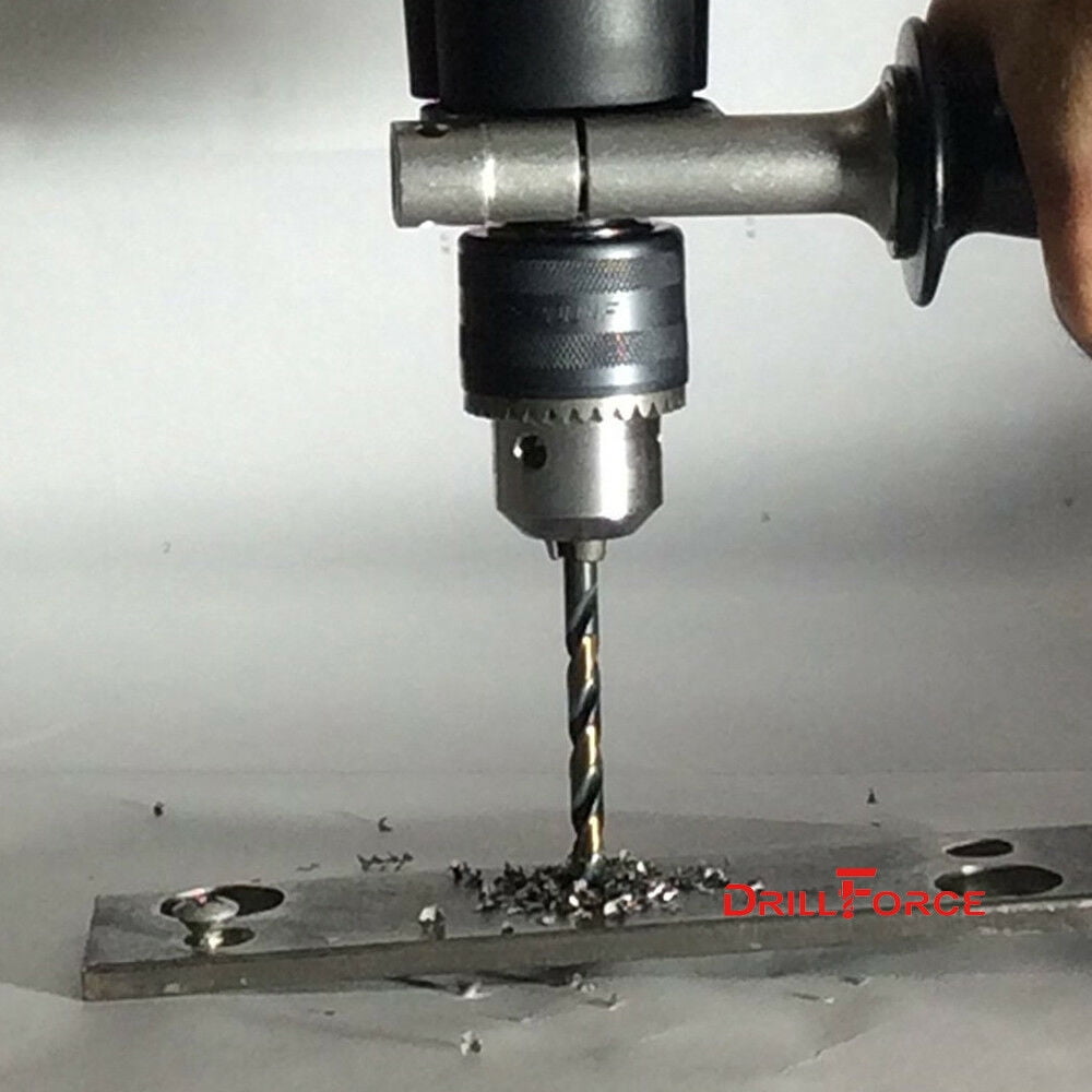 DrillForce 7/32" 12Pcs  HSS Black and Gold Drill Bits Jobber Length for Metal Wood Platic M2 High Speel Steel