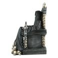 thumbnail image 6 of Black Holy Death Grim Reaper Sitting On Skeleton Skull Throne Figurine 10.5"H, 6 of 9
