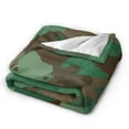 thumbnail image 6 of Super Soft Anti-Pilling Flannel Bed Blankets, Green Camouflage Cozy Fluffy Warm All Seasons Throw Blanket for Sofa Bedding, 80"x60", 6 of 8