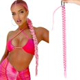 thumbnail image 1 of HSHDLDF 30Inch Pre-braiding Ponytail Extension,Rui Yok Long Tie Straight Wrap Around Hair Extensions Ponytail Natural Soft Synthetic Hair Piece for Women Daily Wear (Pink), 1 of 7