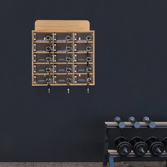 15 Slots Wood Cell Phone Locker Box Storage Cabinet Pocket with Keys NEW!