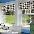 thumbnail image 3 of Fall Kitchen Curtains 3 Panel Set Plaid Black Pumpkin Autumn Kitchens Decor Falls Curtain and Valances Set Thanksgiving Fall Window Curtains Autumn Themed, 3 of 6