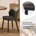 thumbnail image 4 of Upholstered Dining Chairs Set of 6 Armless Side Chairs Solid Wood Legs Restaurant Kitchen Charcoal, 4 of 7