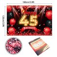 thumbnail image 1 of Banner Feliz 45 Cumpleaños N\C Rojo Negro 45 Años, 1 of 2