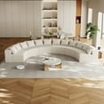 thumbnail image 3 of CKEASEAN Curved Modular Sectional Sofa Set, Corduroy Convertible Sectional Boneless Couch with 12 Pillows & Deep Seat, No Assembly Required, 6-Seater Cloud Sofa Couches for Living Room/Bedroom, 3 of 7